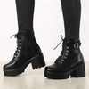 image:imageAllegra K Womens Zip Chunky Heel Platform Ankle Combat Boots  Casual BootsBlack