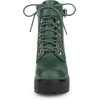 image:imageAllegra K Womens Zip Chunky Heel Platform Ankle Combat Boots  Casual BootsDark Green