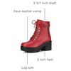 image:imageAllegra K Womens Zip Chunky Heel Platform Ankle Combat Boots  Casual BootsRed