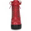 image:imageAllegra K Womens Zip Chunky Heel Platform Ankle Combat Boots  Casual BootsRed