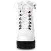 image:imageAllegra K Womens Zip Chunky Heel Platform Ankle Combat Boots  Casual BootsWhite