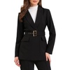 image:imageAllegra K Blazers for Women Business Casual Belted Long Blazer Suit Jacket  Collared Flat Pockets Long Sleeve Office Work Outfits Professional Interview Spring Fall Winter ClothesBlack