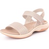 image:imageAllegra K Women Open Toe Wedge Low Heel Hook and Loop Platform Sandals  Slingback design with ankle strap Cushioned footbed for comfort Perfect for casual outings Hook and loop closurePink