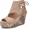 image:imageAllegra K Women Plaid Side Zipper LaceUp Peeptoe Platform Sandals  Perforated upper with rhinestones Air circulation keeps feet cool Classic preppy charm Tie designKhaki