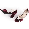 image:imageAllegra K Womens Ankle Strap Open Toe Chunky Heel Velvet SandalsBurgundy