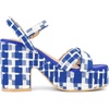 image:imageAllegra K Womens Platform Heels Open Toe Plaid Chunky Heel SandalsBlue