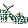 image:imageAllegra K Womens Platform Heels Open Toe Plaid Chunky Heel SandalsGreen