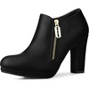 image:imageAllegra K Womens Platform Round Toe Chunky Heelss Ankle Booties  Dress BootsBlack