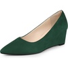image:imageAllegra K Womens Pointy Toe Slip on Wedges Heels Pumps  Party ShoesDark Green