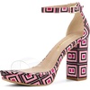 image:imageAllegra K Womens Printed Clear Platform Chunky Heel Sandals  Party SandalsHot Pink
