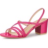 image:imageAllegra K Womens Strappy Slingback Chunky Heels Slide Sandals  Party SandalsHot Pink