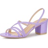 image:imageAllegra K Womens Strappy Slingback Chunky Heels Slide Sandals  Party SandalsPurple