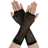 image:imageuxcell Pair Elastic Mesh Fishnet Elbow Fingerless Goth Arm Warmers for WomenBlack