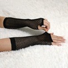 image:imageuxcell Pair Elastic Mesh Fishnet Elbow Fingerless Goth Arm Warmers for WomenBlack