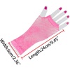image:imageuxcell Pair Elastic Mesh Fishnet Elbow Fingerless Goth Arm Warmers for WomenPink