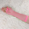 image:imageuxcell Pair Elastic Mesh Fishnet Elbow Fingerless Goth Arm Warmers for WomenPink