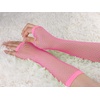 image:imageuxcell Pair Elastic Mesh Fishnet Elbow Fingerless Goth Arm Warmers for WomenPink