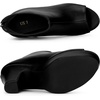 image:imageAllegra K Peep Toe Ankle Boots for Women Back Zip Chunky Heel Platform BootBlack