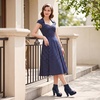 image:imageAllegra K Peep Toe Ankle Boots for Women Back Zip Chunky Heel Platform BootNavy Blue