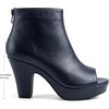 image:imageAllegra K Peep Toe Ankle Boots for Women Back Zip Chunky Heel Platform BootNavy Blue