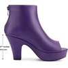 image:imageAllegra K Peep Toe Ankle Boots for Women Back Zip Chunky Heel Platform BootPurple