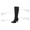 image:imageAllegra K Women Faux Suede Buckle Pointed Toe Stiletto Heel Knee High BootsBlack