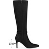 image:imageAllegra K Women Faux Suede Buckle Pointed Toe Stiletto Heel Knee High BootsBlack