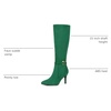 image:imageAllegra K Women Faux Suede Buckle Pointed Toe Stiletto Heel Knee High BootsEmerald Green