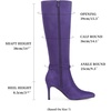 image:imageAllegra K Women Faux Suede Buckle Pointed Toe Stiletto Heel Knee High BootsPurple