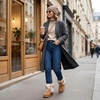 image:imageAllegra K Women Faux Suede Faux Fur Flat Pull on Snow Boots for WinterBrown