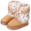 image:imageAllegra K Women Faux Suede Faux Fur Flat Pull on Snow Boots for WinterBrown