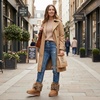 image:imageAllegra K Women Faux Suede Faux Fur Flat Pull on Snow Boots for WinterCoffee