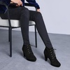 image:imageAllegra K Women Faux Suede Lace Up Platform Chunky Heel Ankle BootiesBlack