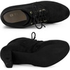 image:imageAllegra K Women Faux Suede Lace Up Platform Chunky Heel Ankle BootiesBlack