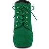 image:imageAllegra K Women Faux Suede Lace Up Platform Chunky Heel Ankle BootiesEmerald Green