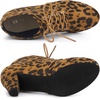 image:imageAllegra K Women Faux Suede Lace Up Platform Chunky Heel Ankle BootiesLeopard