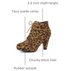image:imageAllegra K Women Faux Suede Lace Up Platform Chunky Heel Ankle BootiesLeopard
