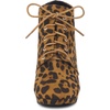 image:imageAllegra K Women Faux Suede Lace Up Platform Chunky Heel Ankle BootiesLeopard