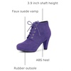 image:imageAllegra K Women Faux Suede Lace Up Platform Chunky Heel Ankle BootiesPurple