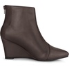 image:imageAllegra K Women PU Leather Pointed Toe Zipper Wedge Heel Ankle BootiesCoffee