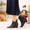 image:imageAllegra K Women PU Leather Pointed Toe Zipper Wedge Heel Ankle BootiesCoffee