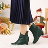 image:imageAllegra K Women PU Leather Pointed Toe Zipper Wedge Heel Ankle BootiesDark Green