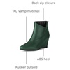 image:imageAllegra K Women PU Leather Pointed Toe Zipper Wedge Heel Ankle BootiesDark Green
