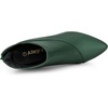 image:imageAllegra K Women PU Leather Pointed Toe Zipper Wedge Heel Ankle BootiesDark Green