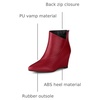 image:imageAllegra K Women PU Leather Pointed Toe Zipper Wedge Heel Ankle BootiesRed