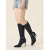image:imageAllegra K Women Rhinestone Crystal Chain Pointed Toe Stiletto Heels BootsBlack