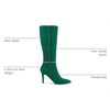 image:imageAllegra K Women Rhinestone Crystal Chain Pointed Toe Stiletto Heels BootsGreen