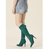 image:imageAllegra K Women Rhinestone Crystal Chain Pointed Toe Stiletto Heels BootsGreen