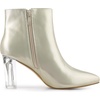 image:imageAllegra K Women Rubber Clear Heel Pointed Toe Chunky Heels Ankle BootsGold