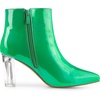 image:imageAllegra K Women Rubber Clear Heel Pointed Toe Chunky Heels Ankle BootsGrass Green